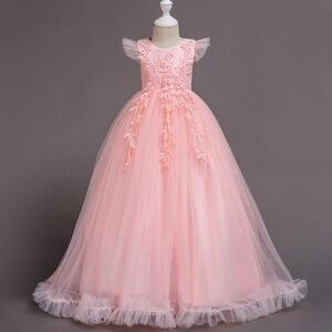 Pink Tulle Flower Girl Gown
